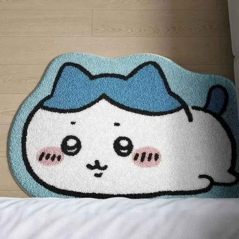 Chiikawa Cartoon Irregular Floor Mat Soft Plush Non-Slip Absorbent Doormat Character Rug for Bedroom Bathroom Entranc Home Decor