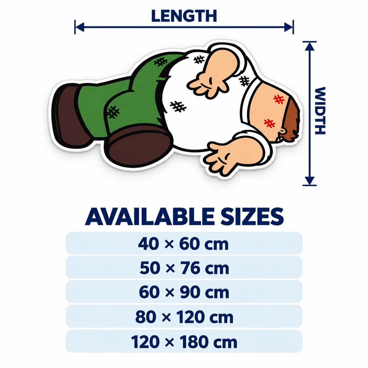 Family G-Guy Joke Peter G-Griffin Irregular Area Rug Soft Flannel Floor Mat for Game Room Bedroom Living Room Home Decor Gift