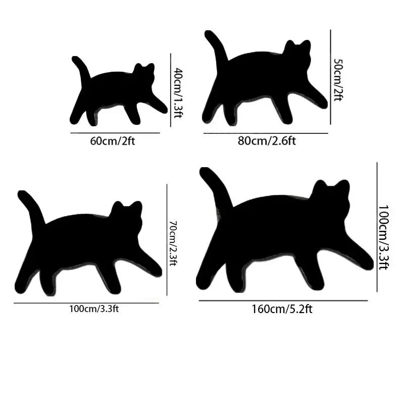 VIKAMA Lazy Lying Black Cat Shaped Plush Rug - Cute Cartoon Non-Slip Absorbent Floor Mat for Bedroom, Bathroom, Living Room
