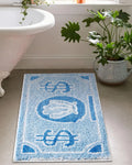 VIKAMA Coin Pattern Carpet Spongebob Bedroom Living Room Side Rug Entry Door Mat Non Wrinkle Anti-Slip Home Decoration
